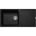 lge48040 ego 480 lavello granitek gocciolatoio reversibile 1 vasca 100 cm nero