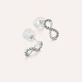 orecchini lobo claire oro bianco cubic zirconia collezione claire oro bianco