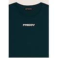 t-shirt cropped con spacchi laterali e stampa tagliata dark sea donna medium