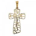 croce da donna in oro giallo e bianco 803321714303