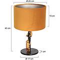 lampada da tavolo animaux 8235zw metallo velluto nero oro