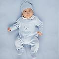 tutina in ciniglia da neonato celeste taglia 1m