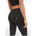 pantaloni n. o. w. in tessuto traspirante vita risvoltabile nero donna extra small