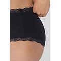 slip alto in cotone e pizzo donna nero tamaño m