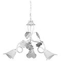 - lampadario 3 luci stle classico in metallo bianco spennellato argento