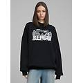felpa lunga oversize con stampa heritage