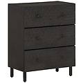 - credenza nera 60x33x75 cm in legno massello di mango