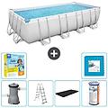 - piscina fuori terra rettangolo 488x244x122 cm grigio include accessori coordinati cb34