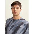 t-shirt maniche lunghe stampata effetto pennellata allover abstract on black uomo large