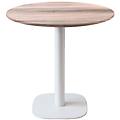 tavolo round rotondo con base bianca 75x70 cm (hx&oslash;) piano tavolo quercia struttura bianco