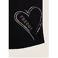 t-shirt reversibile con cuori e logo nero donna large