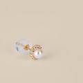orecchini lobo bon ton oro giallo perla d'acqua dolce cubic zirconia collezione bon ton oro giallo