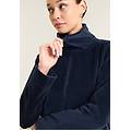 felpa cropped in ciniglia con zip e collo alto dark sapphire donna xx large