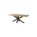 tavolo da pranzo in legno di mango e resina epossidica nera 180x90x74 laccato natur / gambe