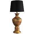 lampada da tavolo alma nero/marrone altezza 69 cm legno/tessuto
