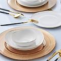 middle streamline set da 12 pezzi new generation bone white gold per 4 persone piatti piani piatti
