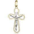 ciondolo croce oro giallo bianco gl101397