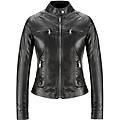 giacca eco pelle da donna nero