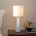 lampada da tavolo birillo bianco tessuto/ceramica e14