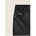 pantaloni skinny in similpelle con logo ricamato nero donna medium