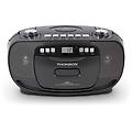 radio portatile rk200cd am fm cd cassette lcd nero aux batteria ac 2x2 4w