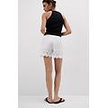 pantaloncini in tela di cotone sangallo made with love donna bianco taglia m