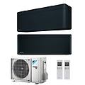 climatizzatore condizionatore bluevolution dual split inverter stylish black r-32 wi-fi 9000+12000