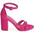 sandali fucsia in tessuto tacco 9 cm