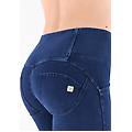 jeggings push up wr. up superskinny vita alta con bottoni dark jeans-seams on tone donna large