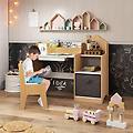 set scrivania e sedia per bambini con mensole aperte e cassetto in tessuto tavolo da studio per