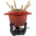 set fondue "linea normandie" in ghisa smaltata di set 10 pezzi