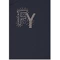 felpa cappuccio e zip con logo fy in strass dark sapphire donna medium