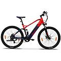 bicicletta elettrica 25 km/h 70 km autonomia 13000 mah disco freno blu/rosso