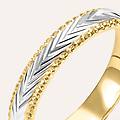 fede classica diamantata 3. 5 mm oro bicolore collezione fede fantasia 375/1000 bicolore