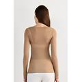 maglia manica lunga ultralight con cashmere e scollo a barchetta donna marrone taglia s