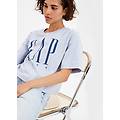 t-shirt in cotone con stampa donna blu taglia xs