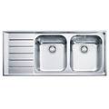 lavello 2 vasche (116x51cm) nex 621 neptune inox spazzolato 101 0040 736
