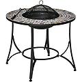 braciere da esterno 3 in 1 tavolino da giardino e griglia per barbecue