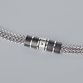 bracciale man code acciaio bicolore bianco / nero cubic zirconia collezione man code bicolore bianco