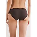 slip in cotone e pizzo donna marrone taglia 6