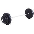 - set bilanciere 170cm in ferro zigrinato con 8 dischi peso regolabile 70kg