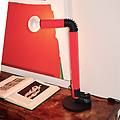lampada da tavolo periscopio rosso altezza 68 cm metallo