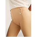 pantaloni wr. up 7/8 similpelle vita alta con bottoni deco irish cream donna extra small