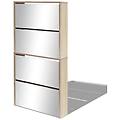 - scarpiera a 4 strati con specchio rovere 63x17x134 cm