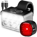 set di luci per bici va0151 + va0156 anteriore e posteriore usb-c