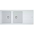 lavello integrato 2 vasche con gocciolatoio laterale destro o sinistro boston l 116 x l 50 cm