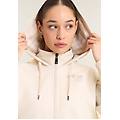 felpa con cappuccio collo alto e inserti in costina moonbeam donna extra small