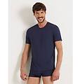 maglia girocollo a maniche corte in modal basic / blu notte / s blu notte