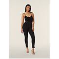 jeggings wr. up 7/8 vita altissima e apertura sul fondo jeans nero-cuciture in tono donna extra