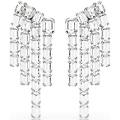 orecchini a clip millenia taglio octagon lampadario bianchi placcato rodio os